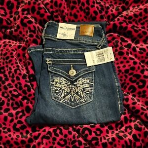 Wallflower Blue Boot Cut Jeans with Embroidery And Sequins